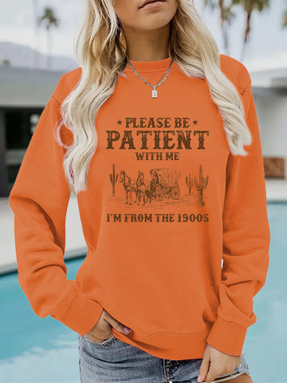 Round neck Western landscape retro pullover sweatshirt sweatshirt