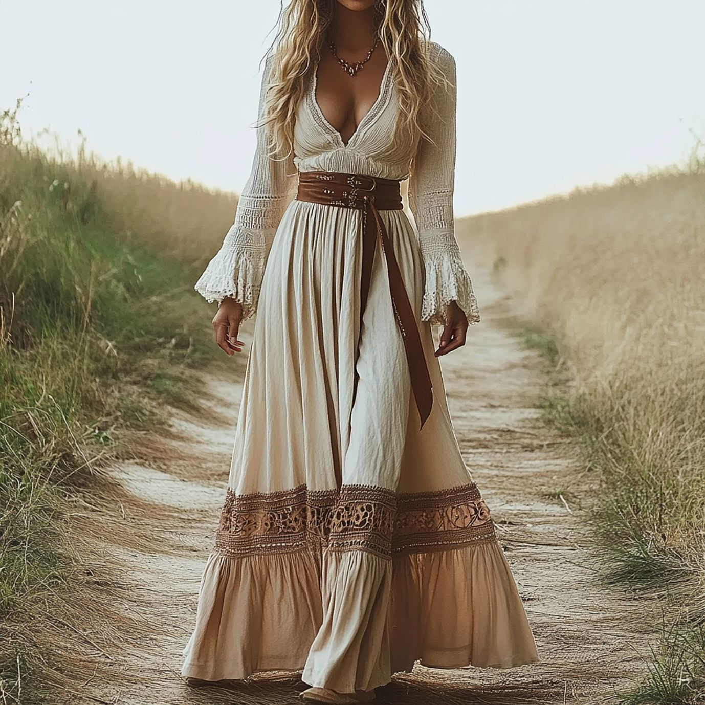 Vintage Western Bohemian Print Ethnic Style Women's Dress