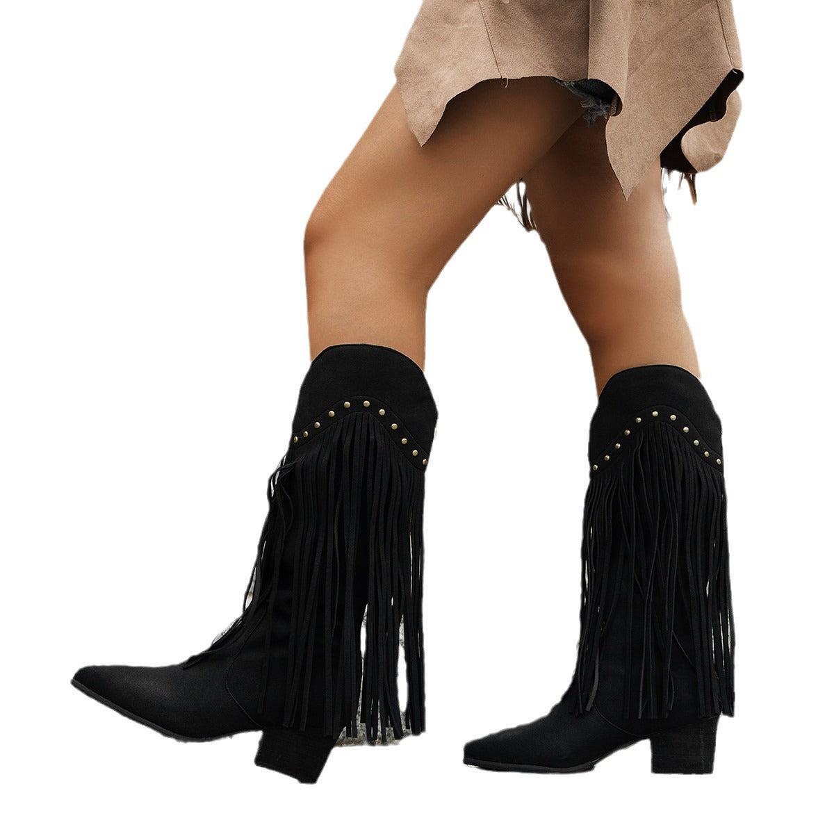Women's Fringe Tassel Western Long Boots