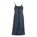 New women's western-style denim Midi dress