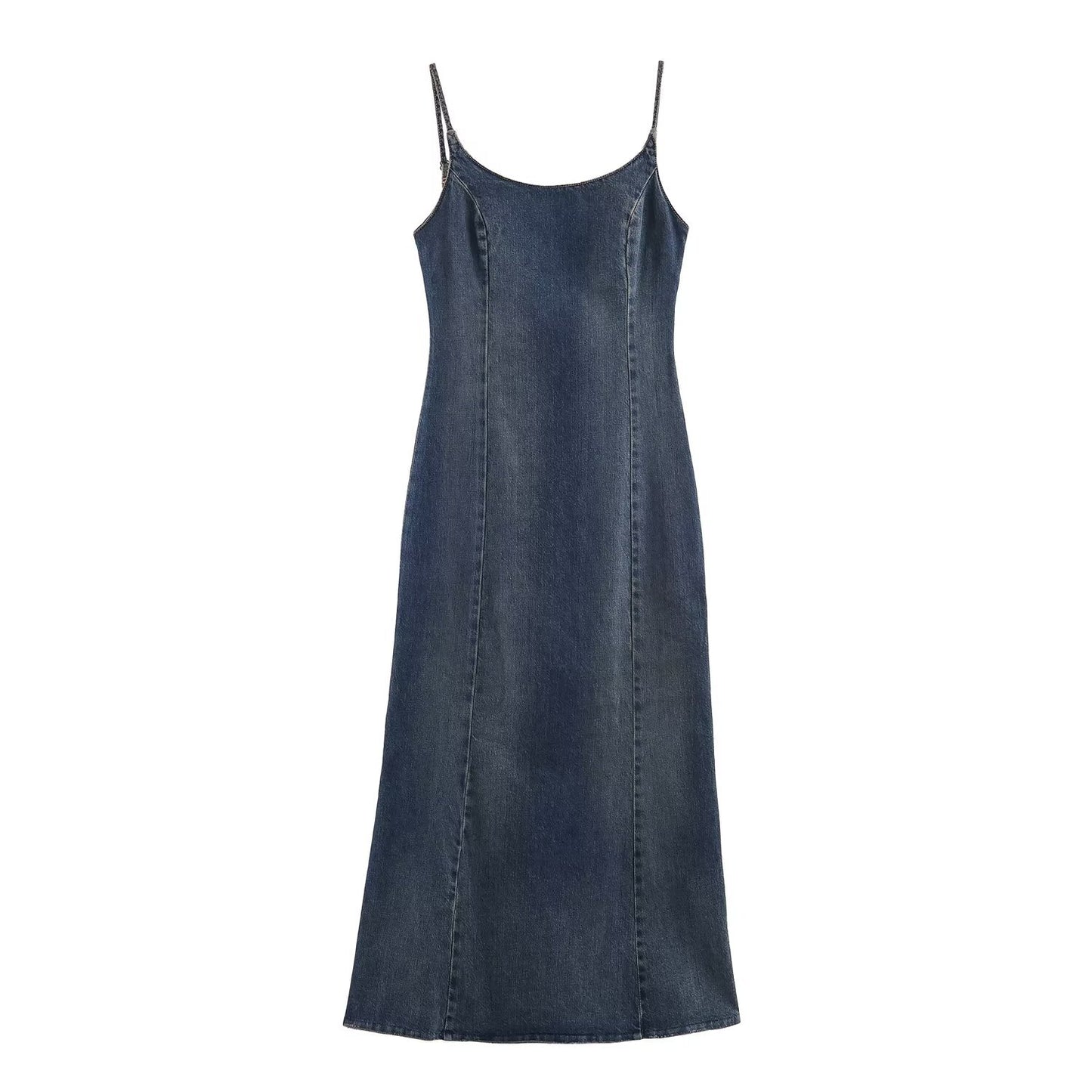 New women's western-style denim Midi dress