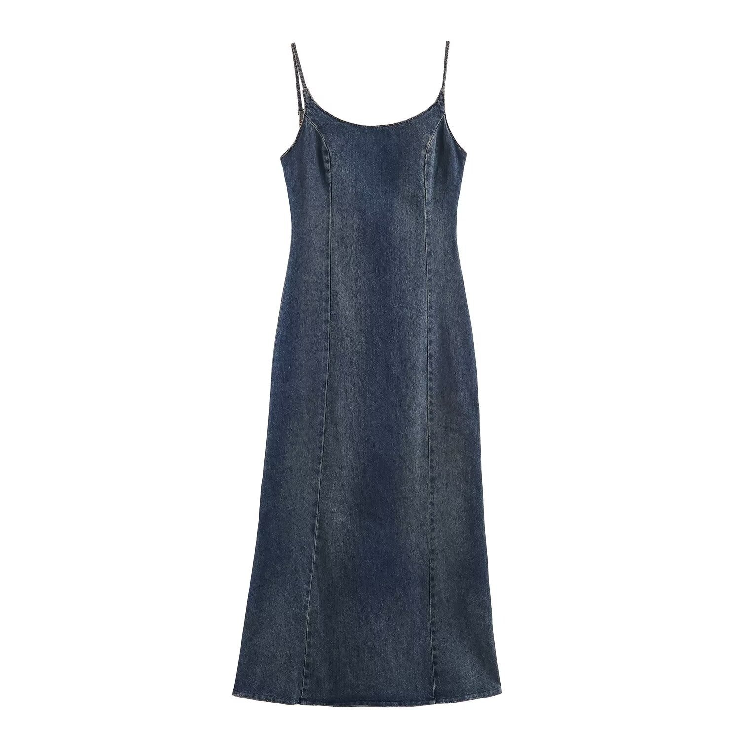 New women's western-style denim Midi dress