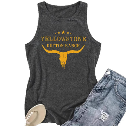 Western denim printed vest