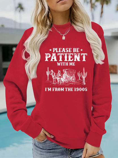 Round neck Western landscape retro pullover sweatshirt sweatshirt