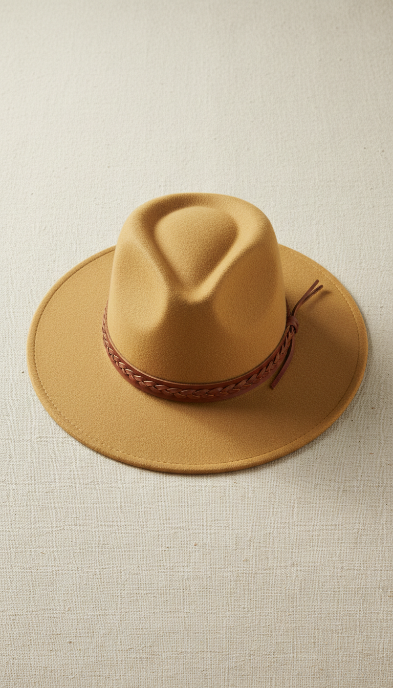 Structured Felt Hat in Dusty Taupe