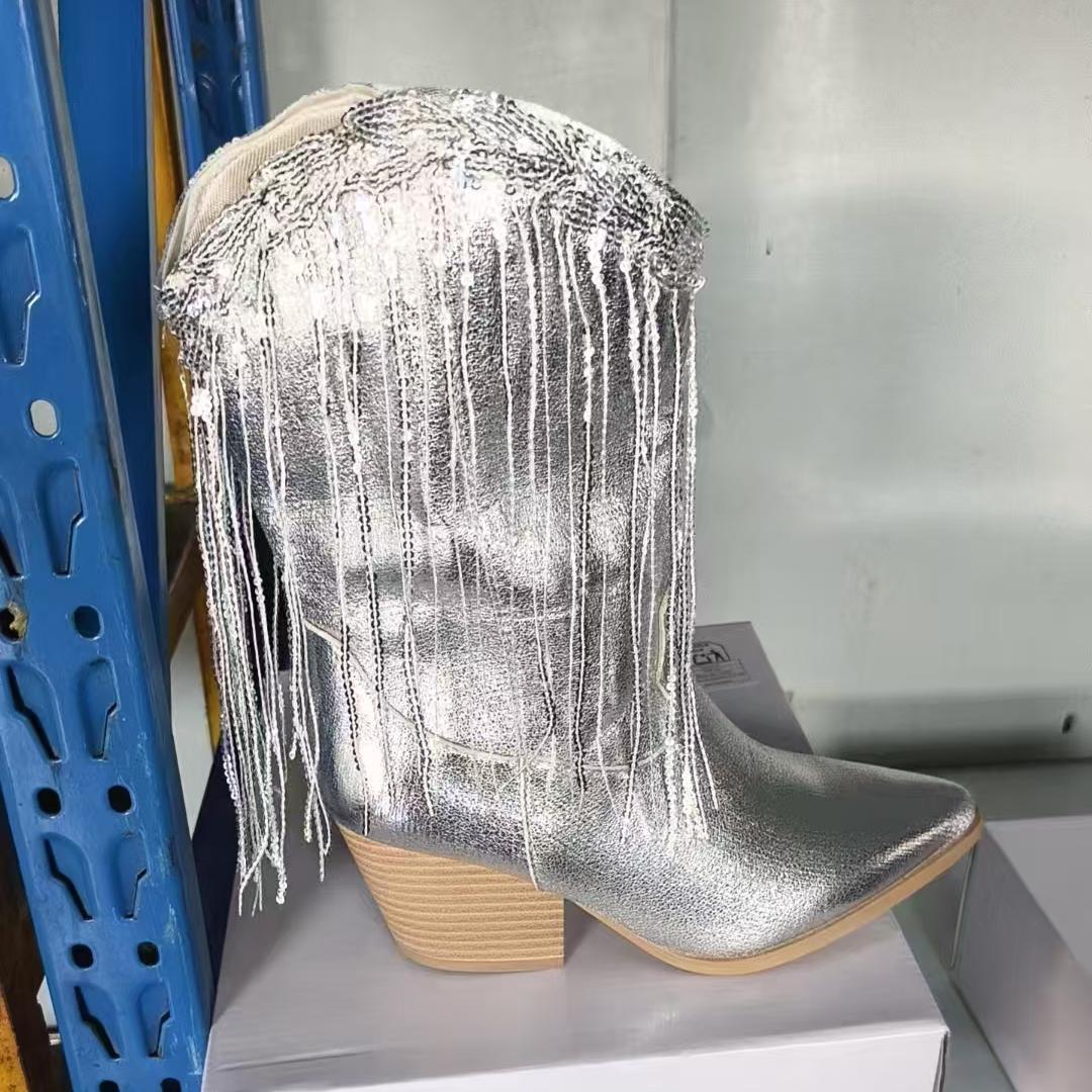 Women's Fringe Tassel Western Long Boots