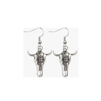 Western Cowboy Earrings, Cow Head Pistol Boots, Horse Hooves, Vintage Alloy Earrings, Ethnic Style