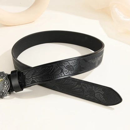 Western Cowboy Belt with Bull Head Buckle