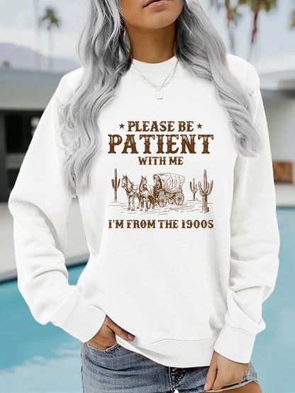 Round neck Western landscape retro pullover sweatshirt sweatshirt