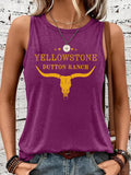 Western denim printed vest