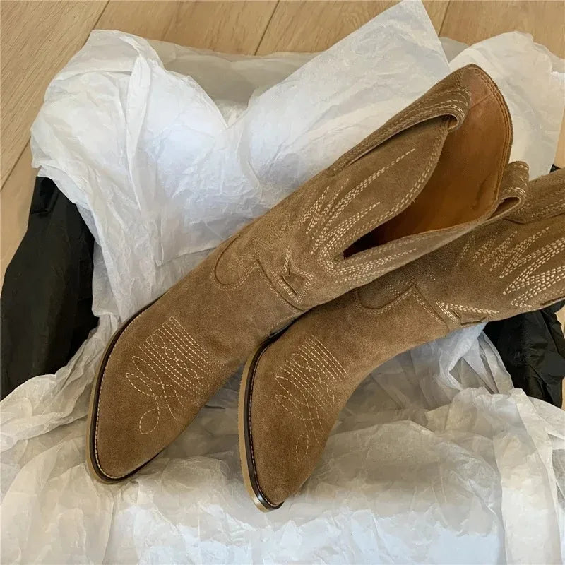 Women's Western Embroidery Ankle Boot