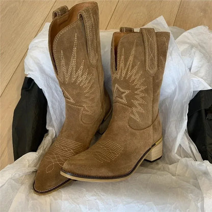Women's Western Embroidery Ankle Boot