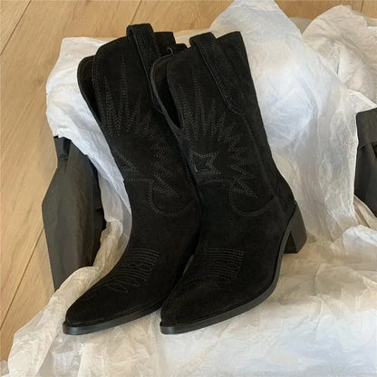 Women's Western Embroidery Ankle Boot