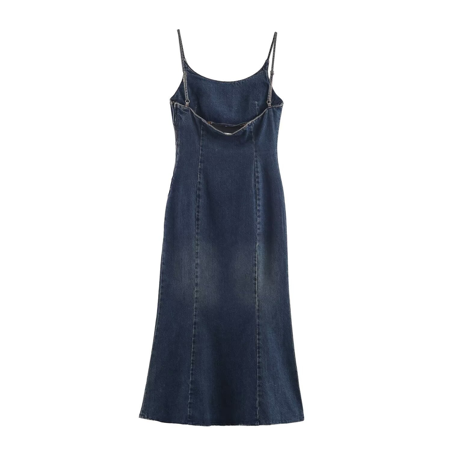 New women's western-style denim Midi dress