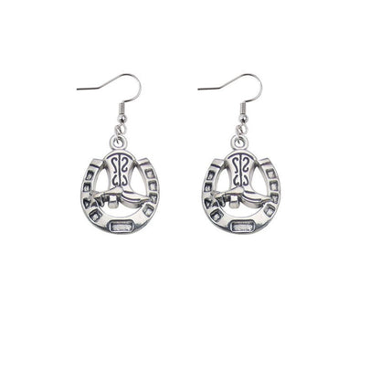 Western Cowboy Earrings, Cow Head Pistol Boots, Horse Hooves, Vintage Alloy Earrings, Ethnic Style