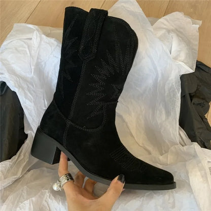 Women's Western Embroidery Ankle Boot