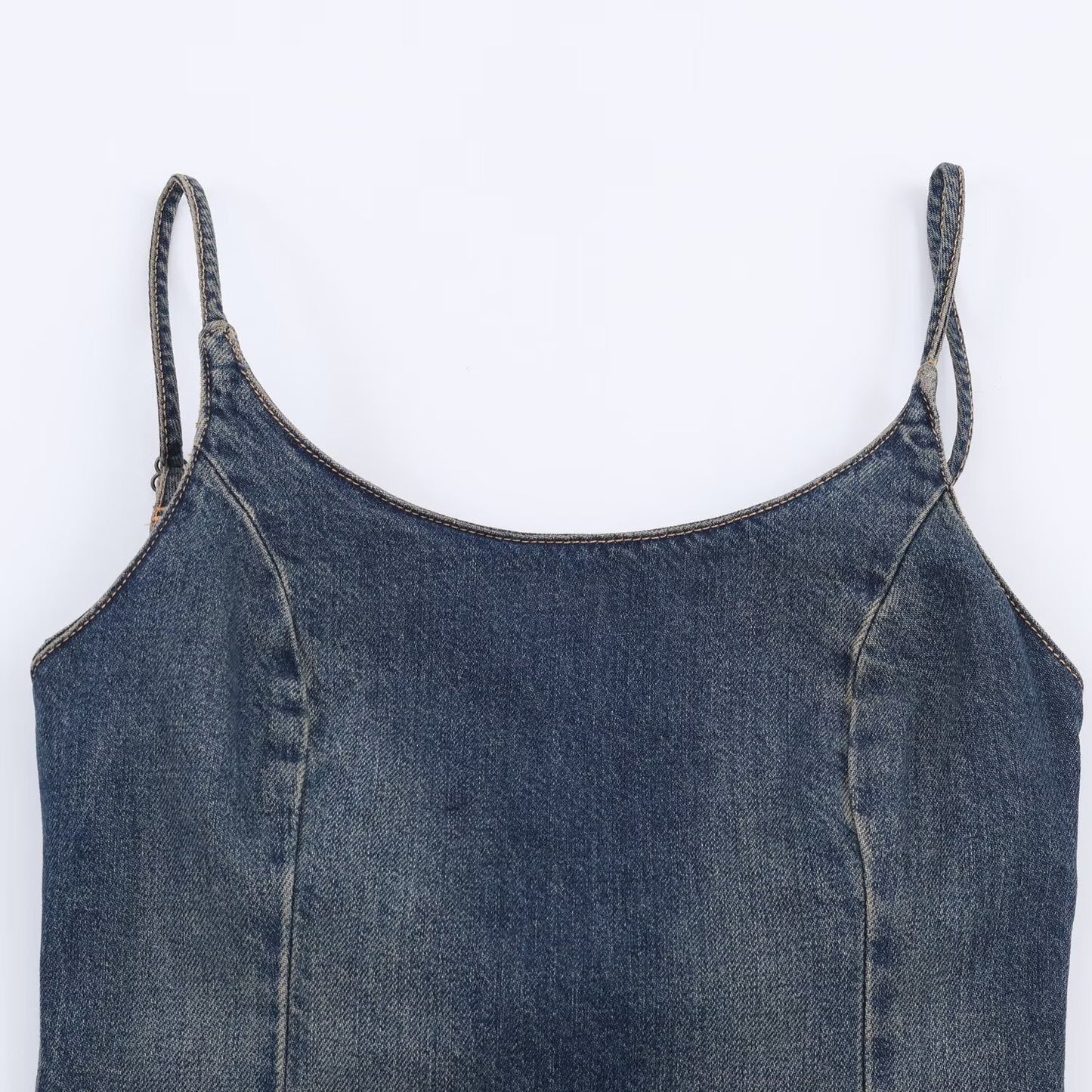 New women's western-style denim Midi dress