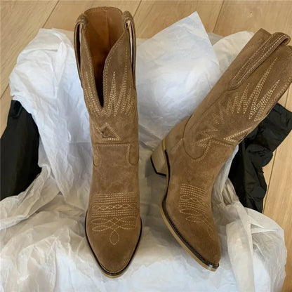 Women's Western Embroidery Ankle Boot