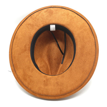 Western Cowboy Hat Sun Shade Sun Shield Hat Mens And Womens Suede Casual Versatile Knight Hat